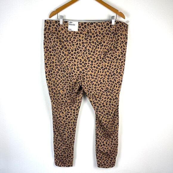 Old Navy Stevie Leopard Print Ponte Knit High Rise Pull On Pants Size XXL NEW - Picture 2 of 10